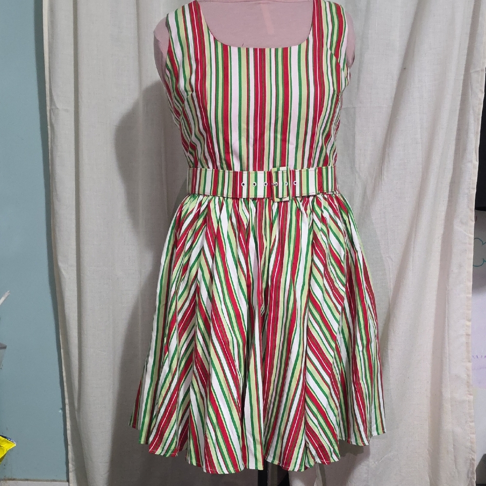 Laura Byrnes 2016 Pin Up Striped Christmas Dress